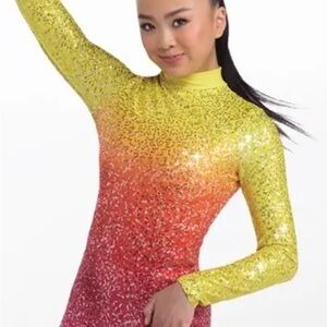 Weissman Yellow Sequin Leotard